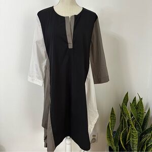Alembika Tunic Dress Color Block Asymmetrical Pockets Size 5